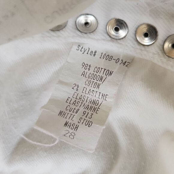 CURRENT/ ELLIOTT The CROP skinny White STUDS Denim Jeans - Picture 7 of 10